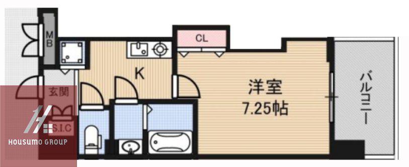 LUXE深江橋(1K/2階)の間取り写真