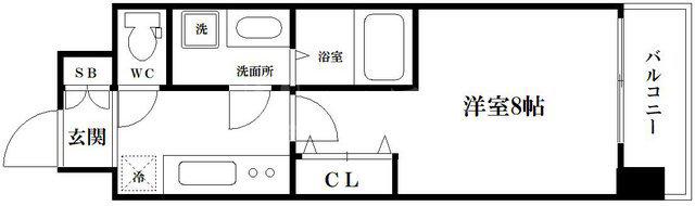 ラナップスクエア堺筋本町(1K/12階)の間取り写真