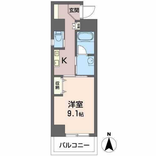 GOLD COURT 楽々園(1K/11階)の間取り写真