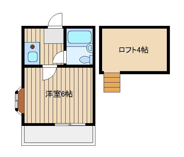 カオパレスナンバーエイト(1K/2階)の間取り写真