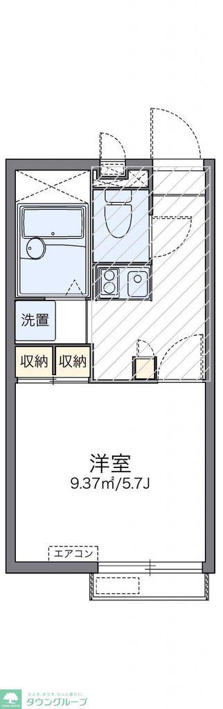 レオパレスサンブリッジ(1K/2階)の間取り写真