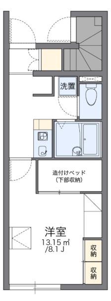レオパレスピュア(1K/1階)の間取り写真