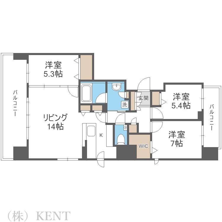 円山ザ・レジデンス(3LDK/5階)の間取り写真