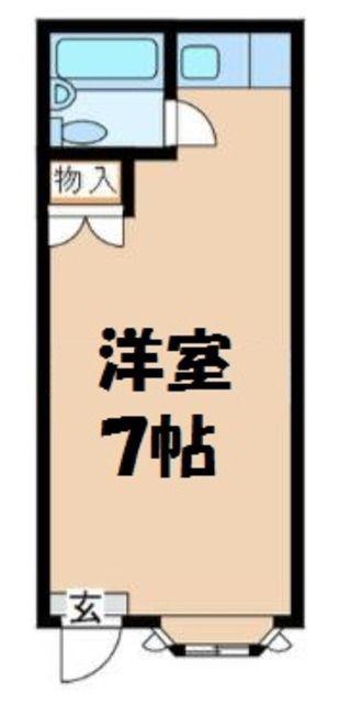 ケイハイツ(ワンルーム/1階)の間取り写真