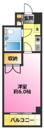 ジョイテル武蔵小杉(1K/2階)の間取り写真