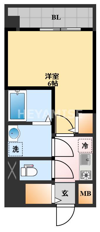 MODERN PALAZZO東本町(1K/1階)の間取り写真