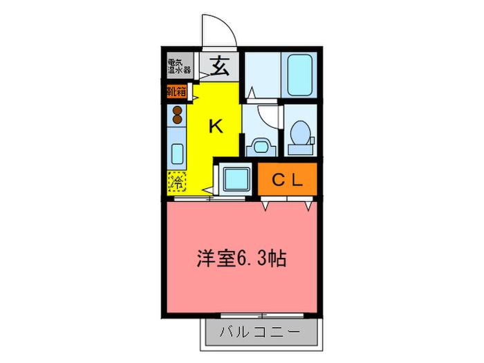 ローゼンハイム(1K/2階)の間取り写真