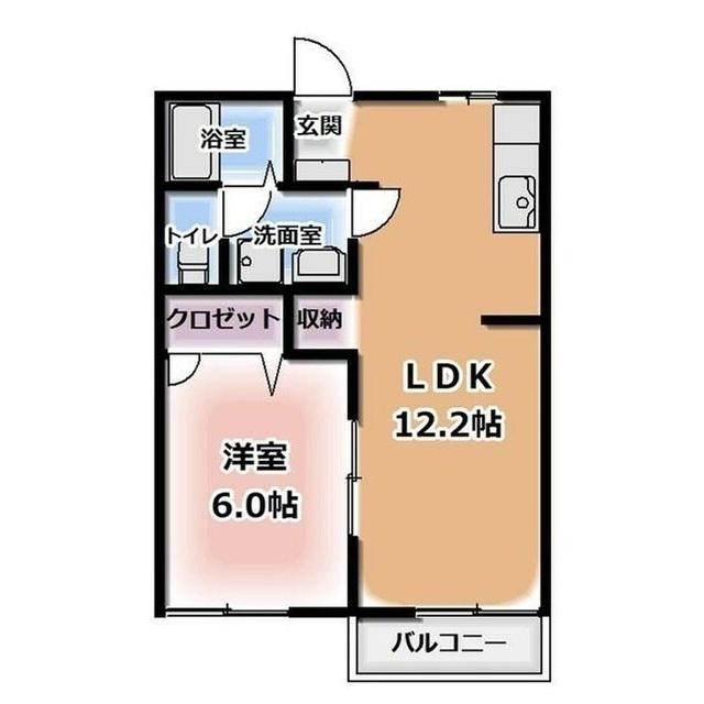 ルミナス21A(1LDK/1階)の間取り写真