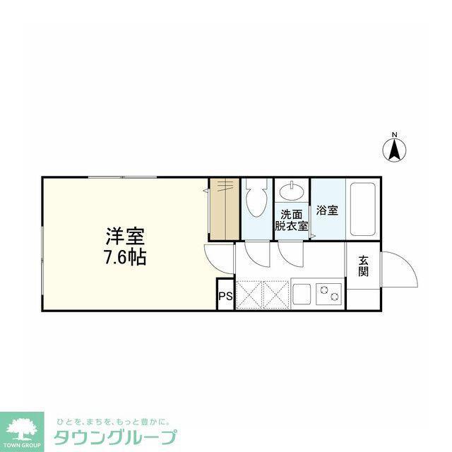 ウェルスクエアイズム下北沢(1K/2階)の間取り写真