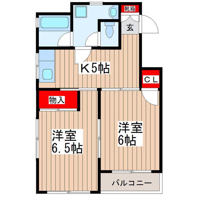 メゾンSK(2K/2階)の間取り写真
