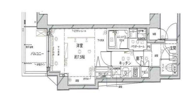 ステージファースト東新宿(1K/2階)の間取り写真
