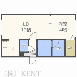 アレグリア琴似(1LDK/3階)の間取り写真