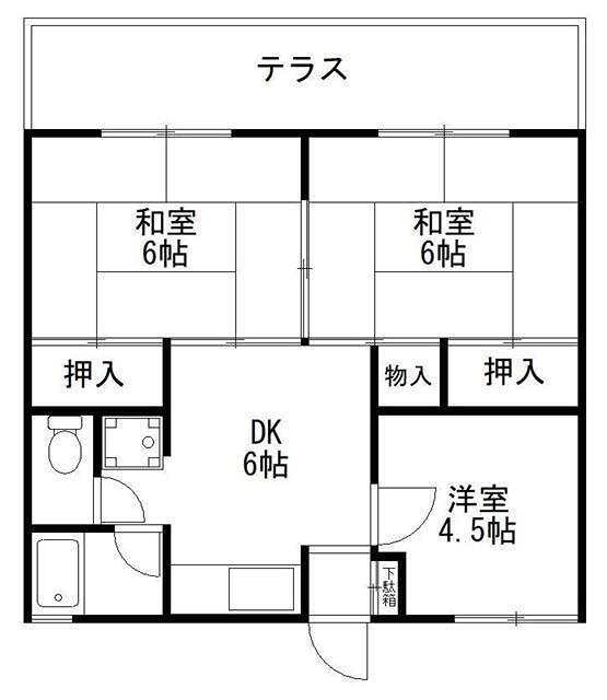 ハイライズ内田(3DK/1階)の間取り写真