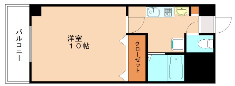 サルヴァトーレ西小倉(1K/8階)の間取り写真