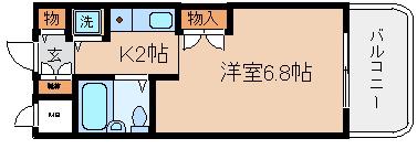 ジョイフル兵庫(1K/8階)の間取り写真