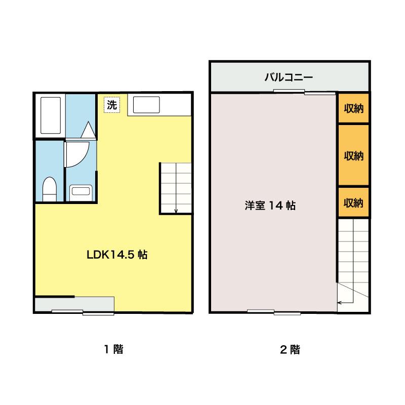レジデンス下飯田(1LDK/1階)の間取り写真
