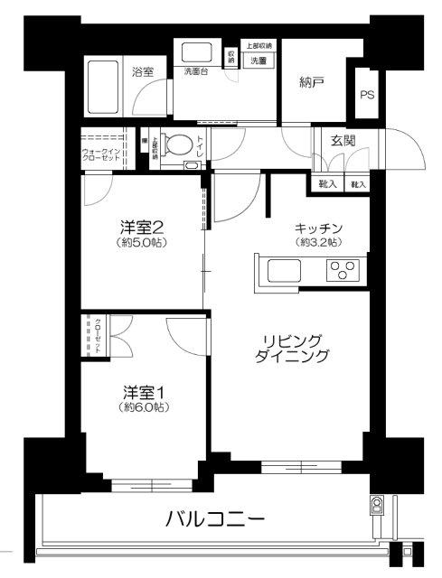 プラウドタワー小岩フロント(2SLDK/23階)の間取り写真