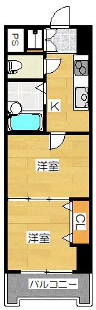 NO.40 PROJECT2100 博多(2K/3階)の間取り写真