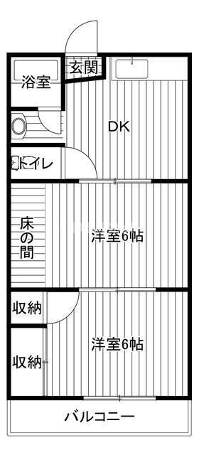 八雲ハイツ(2DK/2階)の間取り写真