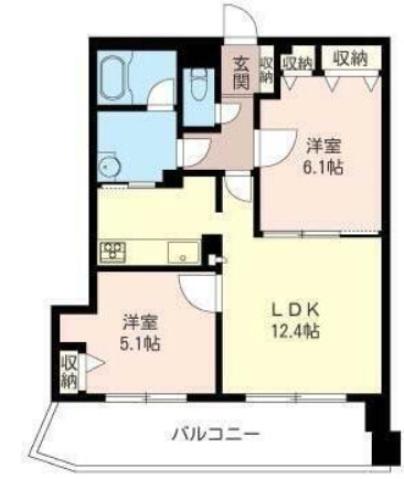 イリップス船堀(2LDK/4階)の間取り写真
