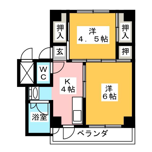 ビレッジハウス境松 2号棟(2K/1階)の間取り写真