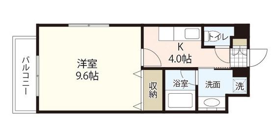 アンフィニ河原町(1K/9階)の間取り写真