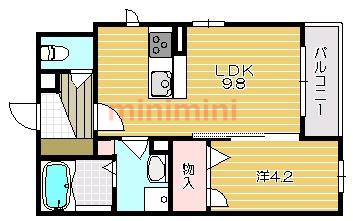 ベル ブランシュ(1LDK/3階)の間取り写真