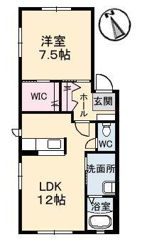 シャーメゾン南浜(1LDK/1階)の間取り写真