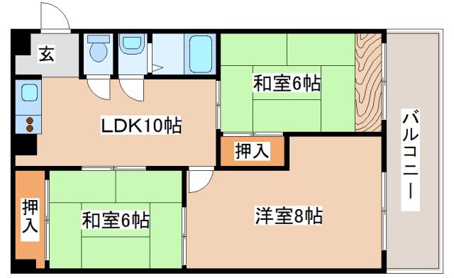 ダイバーシティ神戸長田A棟(3LDK/3階)の間取り写真