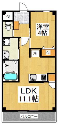 CUESTA M(1LDK/2階)の間取り写真