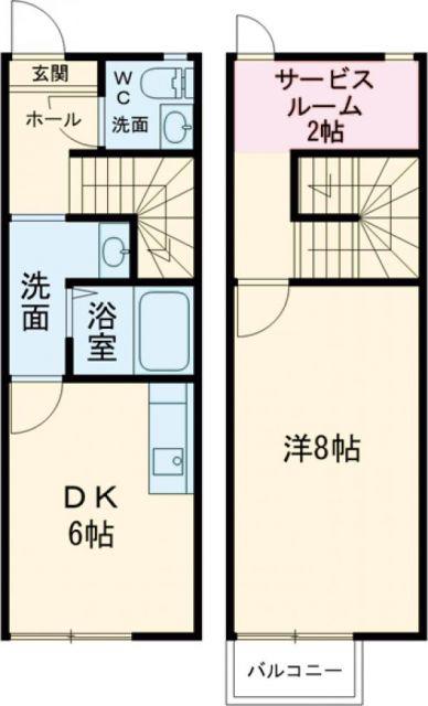 エバーリッチ(1SDK/1階)の間取り写真