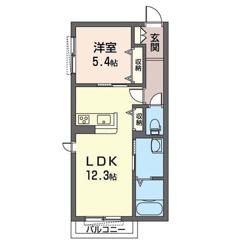 リラフォート KAZU(1LDK/1階)の間取り写真