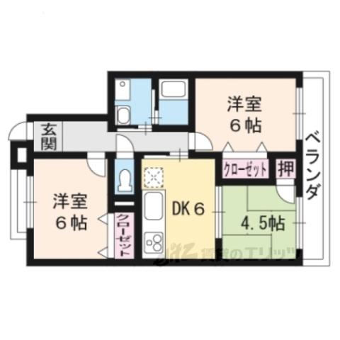 ファインビュー石山(3DK/3階)の間取り写真