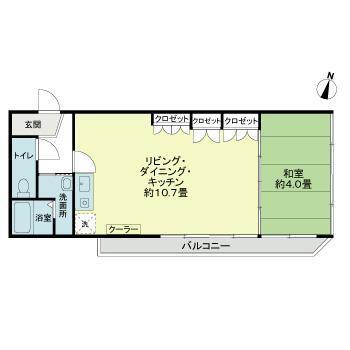 平河町ドリームマンション(1LDK/2階)の間取り写真