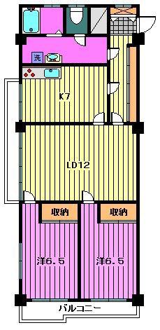 リフレ川口(2LDK/3階)の間取り写真