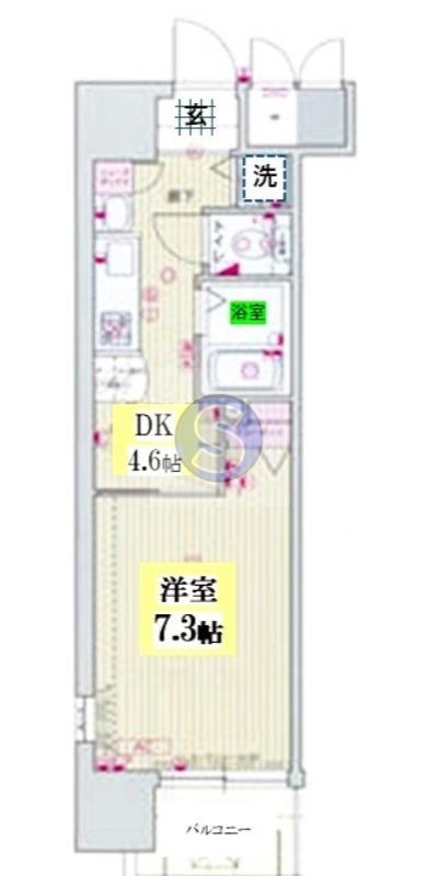 エステムコート京都河原町プレジール(1DK/5階)の間取り写真
