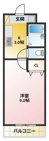 サンセゾンノーブル(1K/1階)の間取り写真