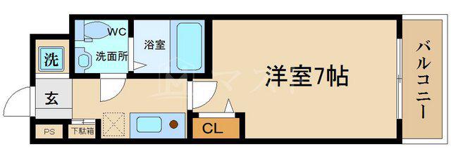 セレニテ本町ROJI 02(1K/9階)の間取り写真