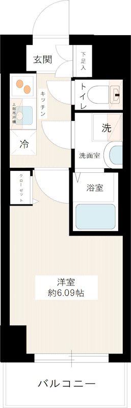 MAXIV八王子DUE(1K/5階)の間取り写真