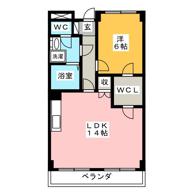 プレジール高松(1LDK/3階)の間取り写真
