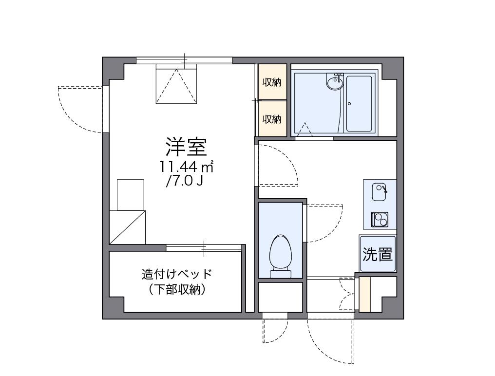 レオパレス東大井(1K/2階)の間取り写真