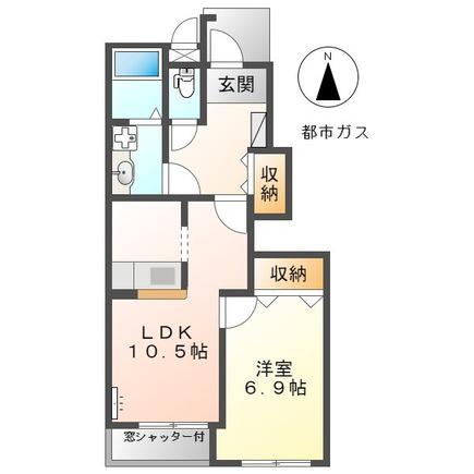SMART HOME(1LDK/1階)の間取り写真