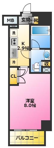 シエル武蔵小杉(1K/3階)の間取り写真