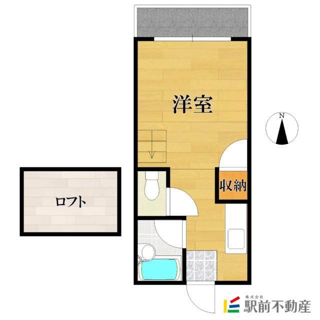 ドルフィンハイム(ワンルーム/2階)の間取り写真