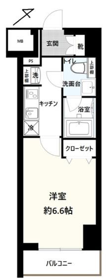 GENOVIA横浜関内SKYGARDEN(1K/7階)の間取り写真
