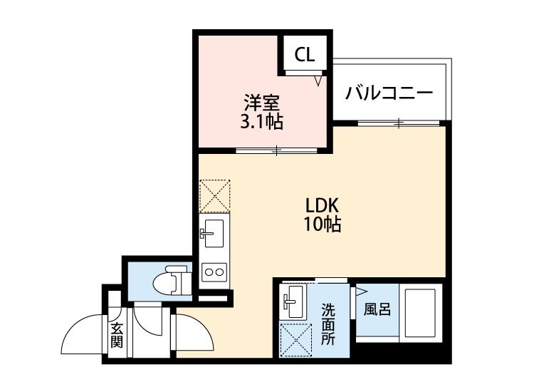 JACK HORENI(1LDK/2階)の間取り写真