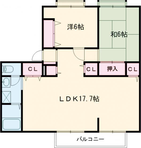 サニーハウス泉南1棟(2LDK/2階)の間取り写真