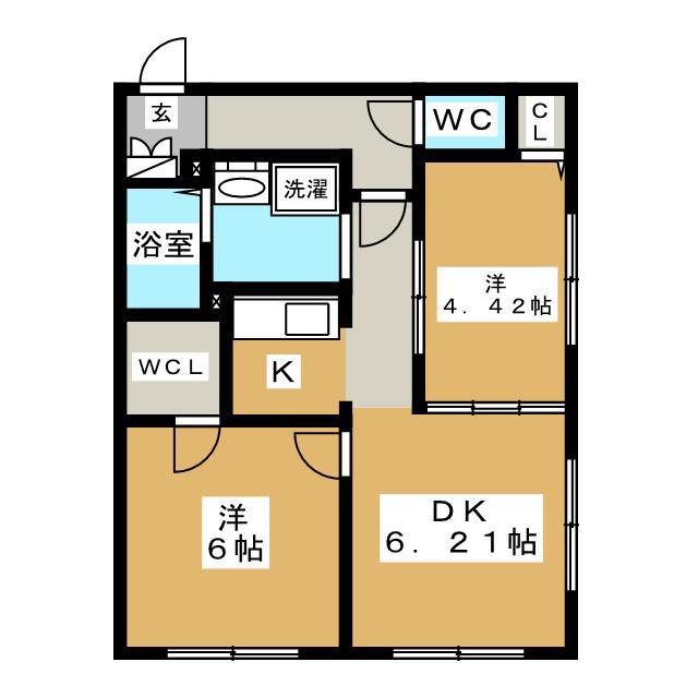 BRANCHE 中野富士見町(2DK/4階)の間取り写真