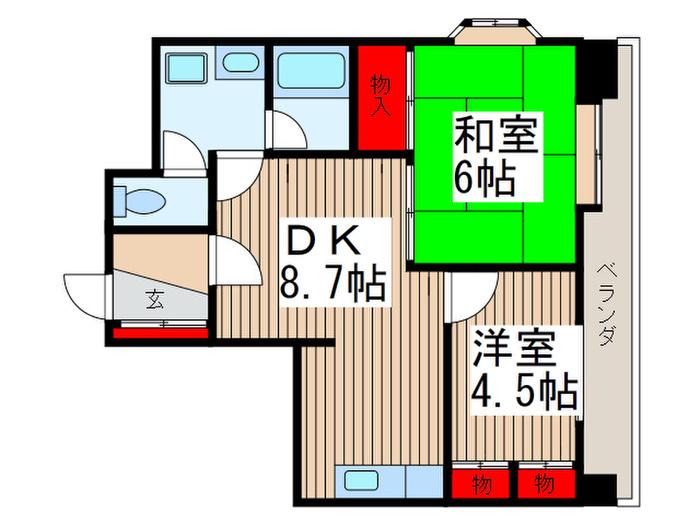 西川口朝日マンション(2DK/5階)の間取り写真