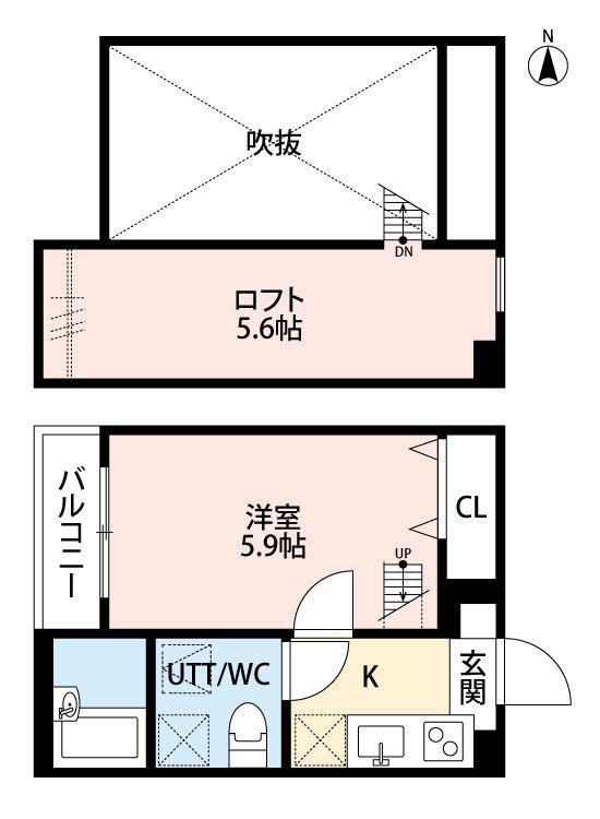 フェリス座間(1K/1階)の間取り写真